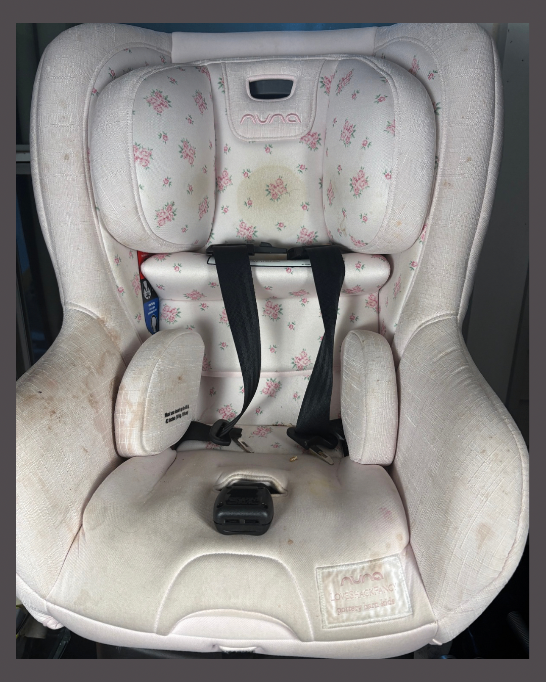 Before β stained car seat